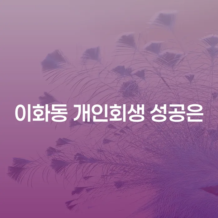 이화동 개인회생 성공은