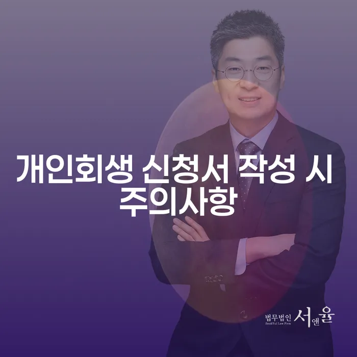 개인회생 신청서 작성 시 주의사항은 무엇일까요?