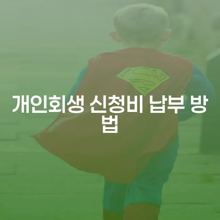 개인회생 신청비 납부 방법, 어떻게 해야 할까요?